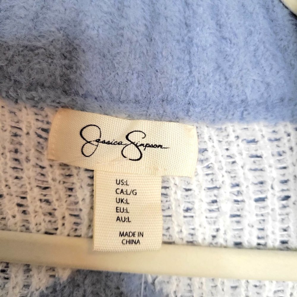 NWOT Blue Soft Knit Quarter zip Sweater Women Size Large - Picture 5 of 9